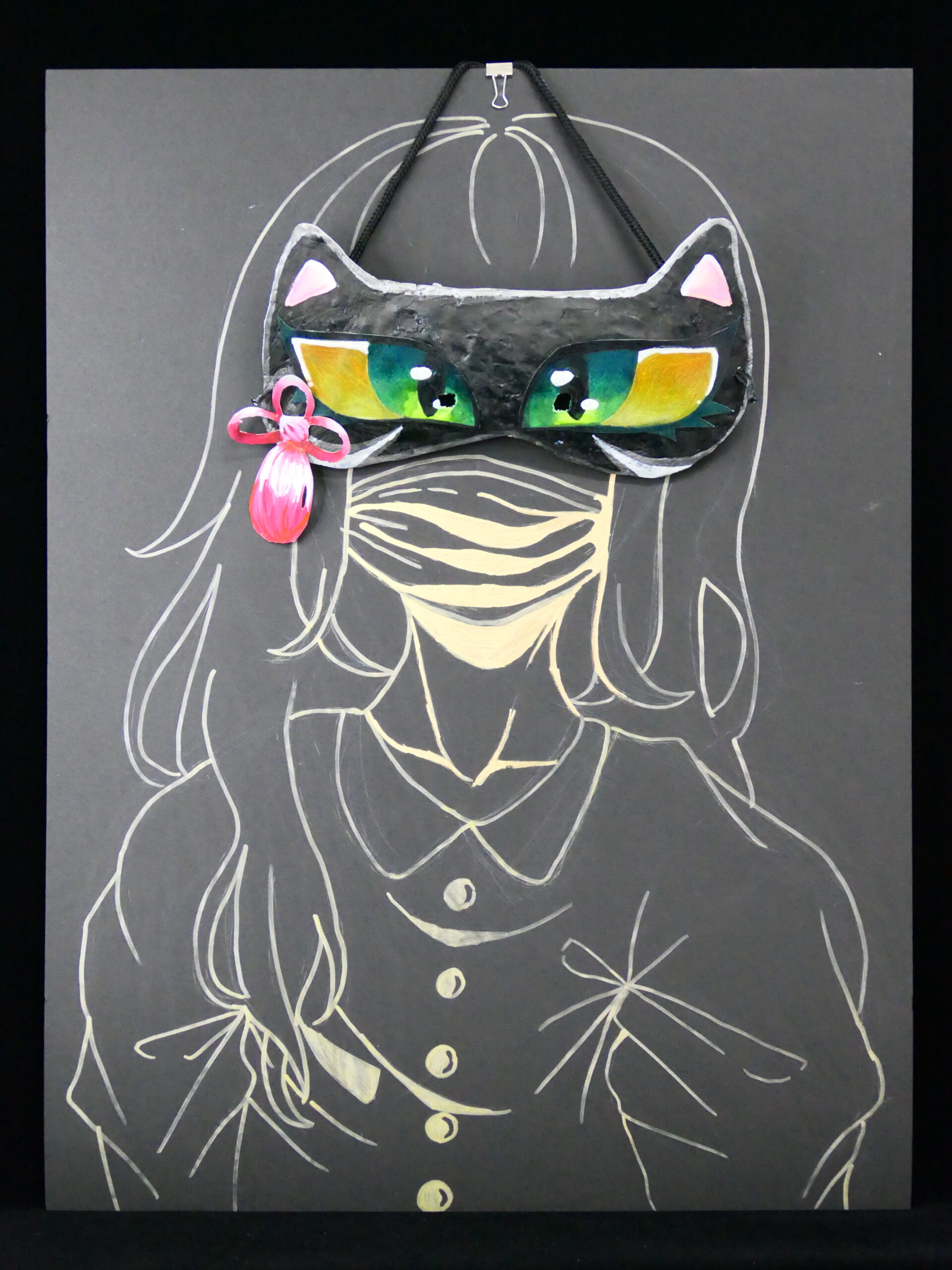 半臉黑貓面具-01